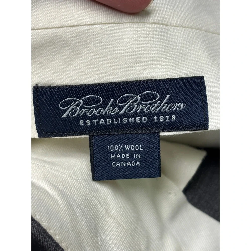 Brooks Brothers Mens Grey 100% Wool Pleated Cuffed Dress Pants Made Canada 38x30